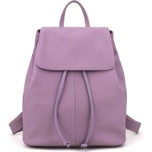 Women Purpel Genuine Leather Backpack Elegant Ladies Shoulder Bags Travel